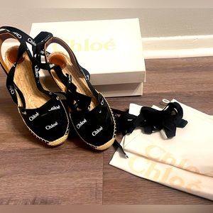 CHLOE Lauren Lace Up Espadrille Sandal